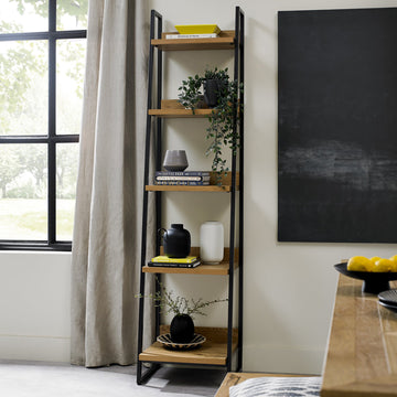 Bentley Designs Indus Rustic Oak Narrow Open Display Unit | Taylors on the High Street